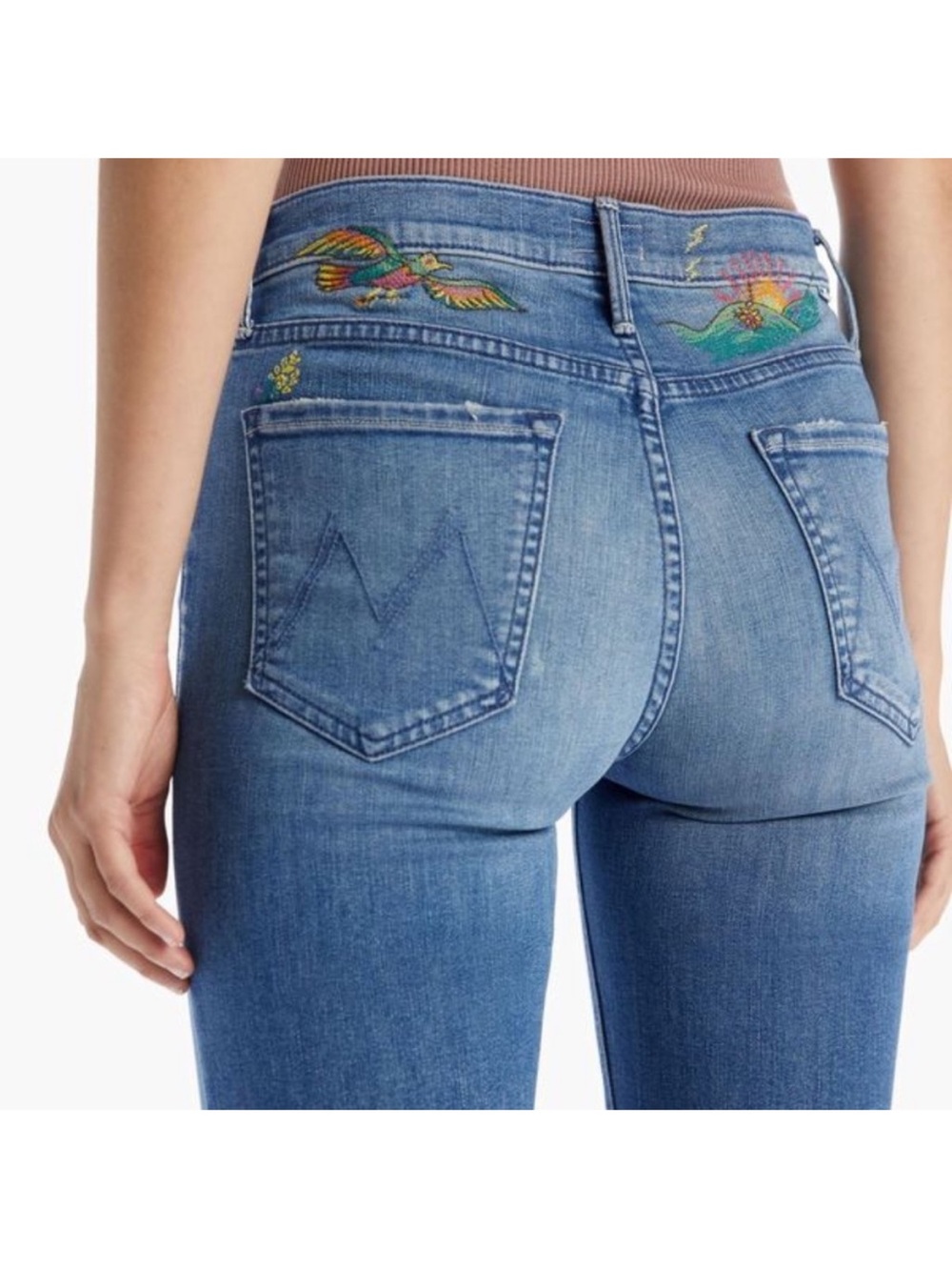 The Mid Rise Dazzler Ankle (I Wet My Plants) Embroidered Jeans- Size 31
